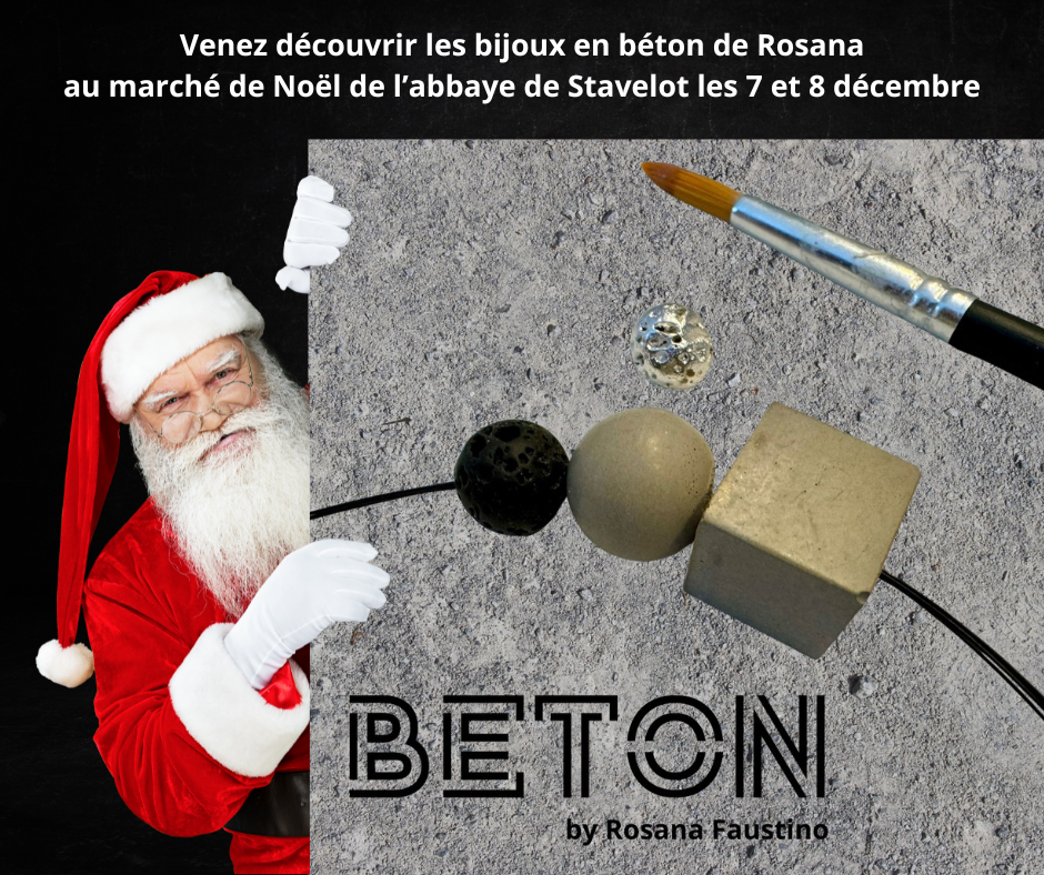 Venez decouvrir les bijoux en beton de rosana au marche de noel de l abbaye de stavelot les 7 et 8 decembre